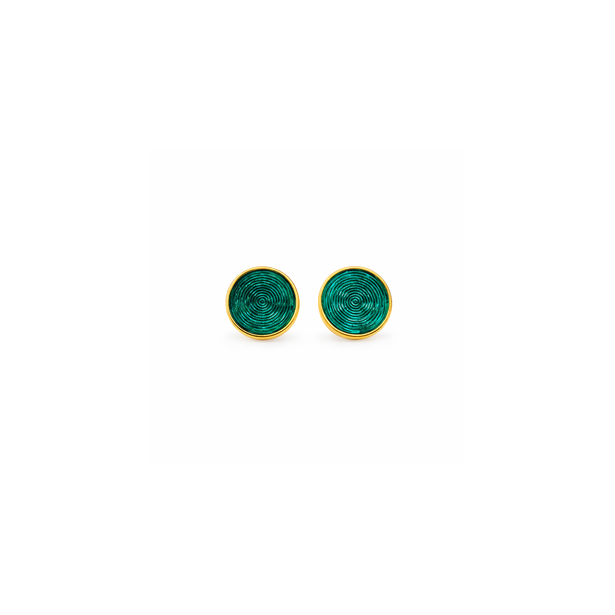 Boucles d'oreilles Green Dot POUPADOU, vues de face