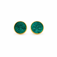 Green Dot Earrings POUPADOU, front view