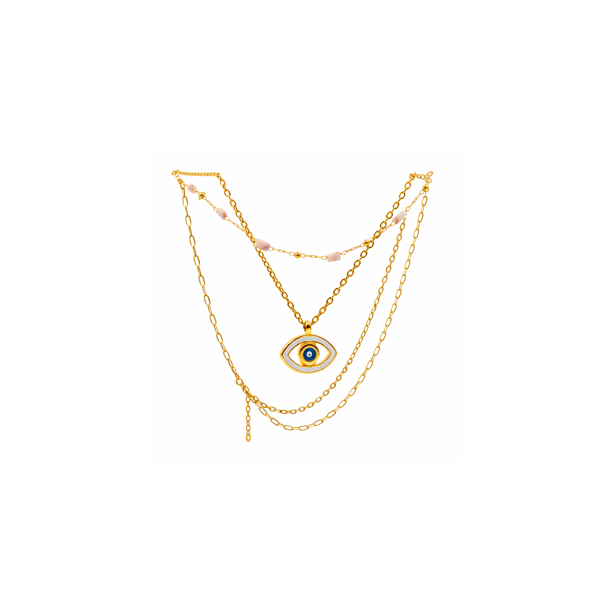 Κολιέ Double Enamel Eye POUPADOU, μπροστινή όψη