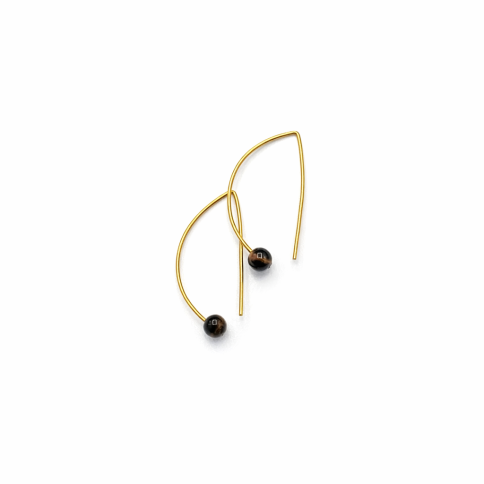 Boucles d'oreilles Stoned Half - Tiger Eye A FUTURE PERFECT, vue de haut