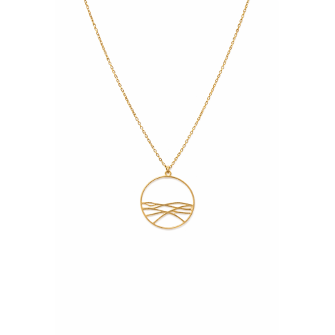 18k Gold plated pendant - Wave AFP front view