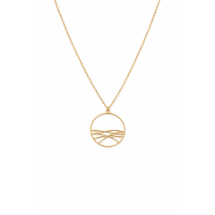 18k Gold plated pendant - Wave AFP front view