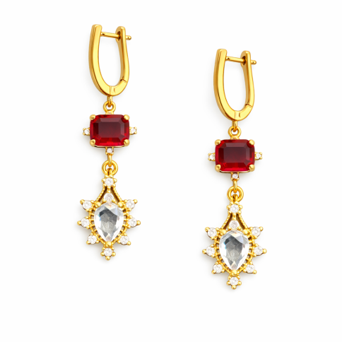 Boucles d'oreilles Ioli blancs fabriquées en Grèce, une exclusivité Poupadou