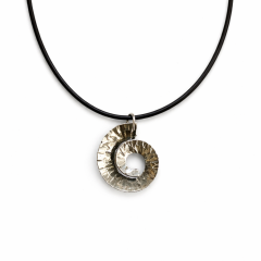 Spiral pendant silver antique POUPADOU, front view