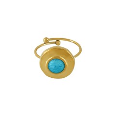 Bague Agape turquoise POUPADOU, vue de face