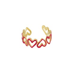 Bague Kardia fuchsia POUPADOU vu de face