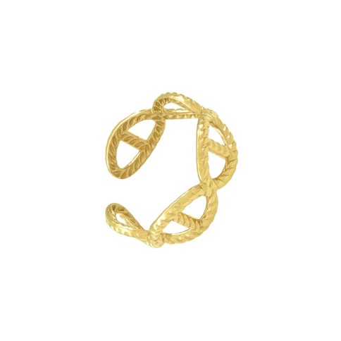 Bague Desmos plaqué or POUPADOU, vue de face