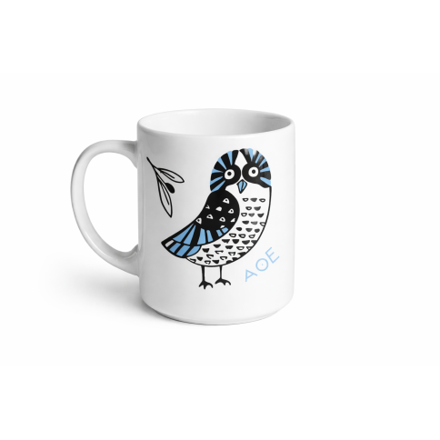 Mug Greek Owl Colour AHGB, vu de face