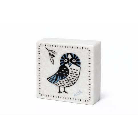 Marble Paperweight Greek Owl AHGB, front view