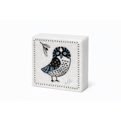 Presse-papier en marbre Greek Owl AHGB, vu de face