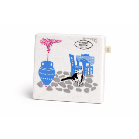 Marble coasters Taverna cat AHB, front view