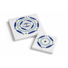 Marble coasters Greek Sea Treasures-Sardines AHB, front view