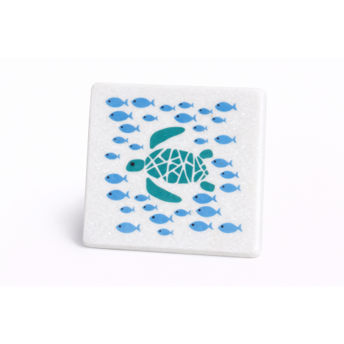 Marble coasters Greek Sea Treasures - Turtle AHB, front view