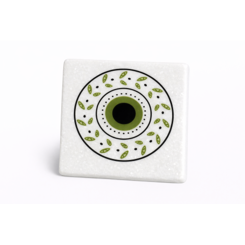 Dessous de verre en marbre Green Olive Eye AHGB, vu de face