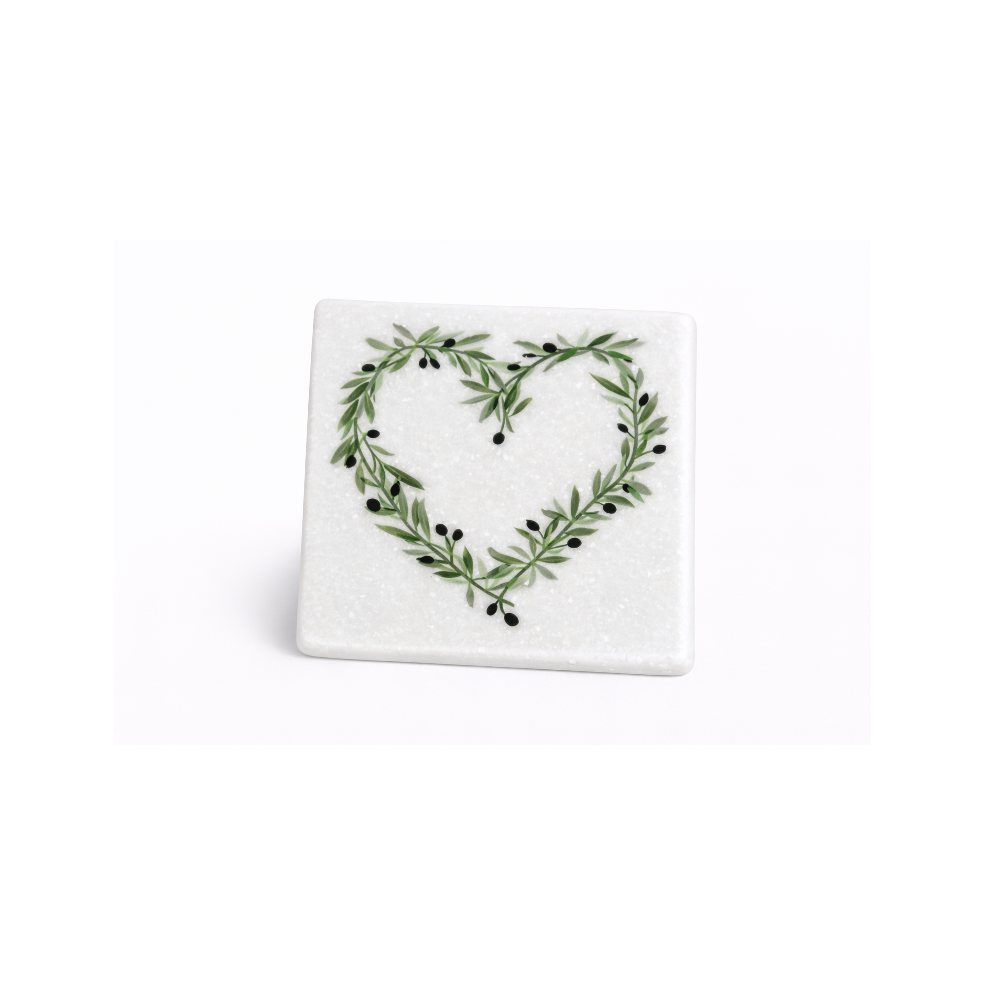 Μαρμάρινα σουβέρ Olive Heart AHGB μπροστινή όψη
