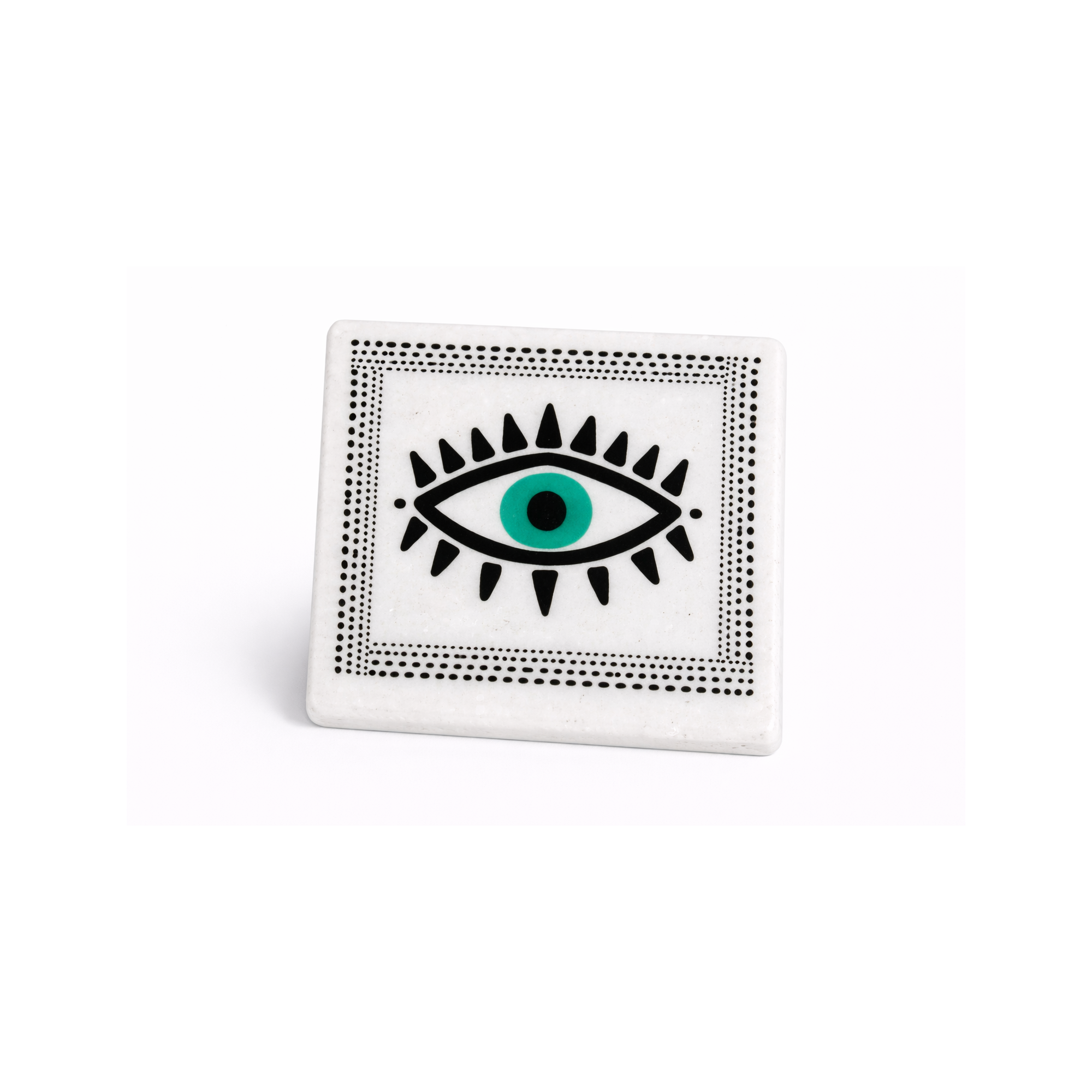 Dessous de verre en marbre Green Eye AHGB, vu de face