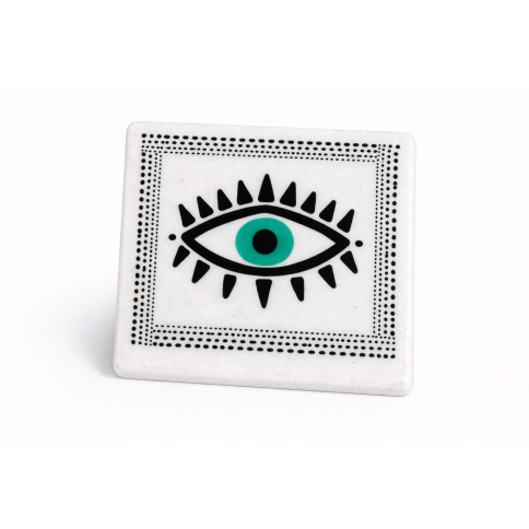 Dessous de verre en marbre Green Eye AHGB, vu de face