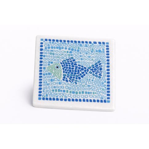 Dessous de verre en marbre Mosaic Fish AHGB, vu de face