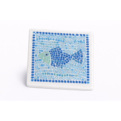 Dessous de verre en marbre Mosaic Fish AHGB, vu de face