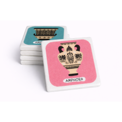 Marble coasters Greek Amphora AHB, front view