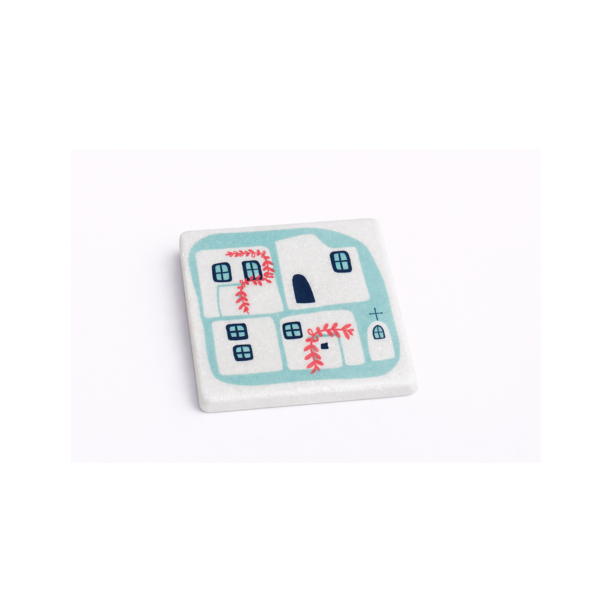 Dessous de verre en marbre Greek Island AHGB, vu de face