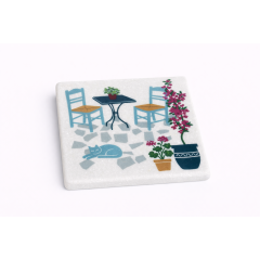 Marble coasters Bougainvillea AHB, front view
