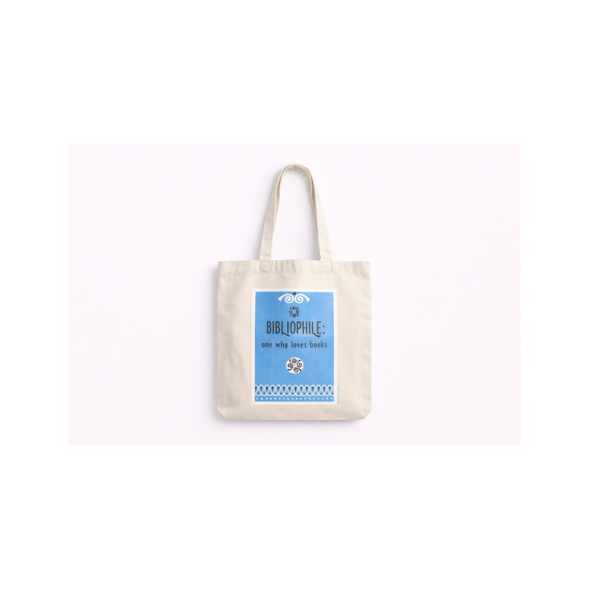 Tote Bag Ecru Bibliophile AhGB, front view