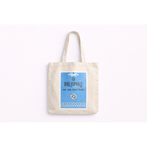Tote Bag Ecru Bibliophile AhGB, front view