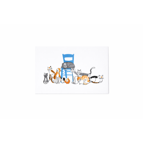 Καρτ Ποστάλ Greek cats in a row AHGB, μπροστινή όψη