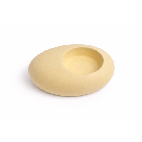 Pebble tealight holder yellow A FUTURE PERFECT, top view