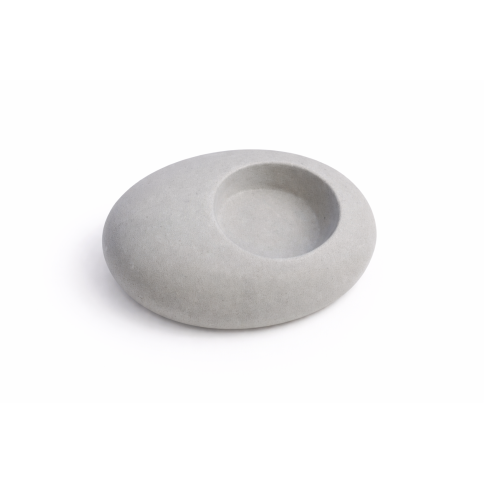Pebble tealight holder grey A FUTURE PERFECT, top view