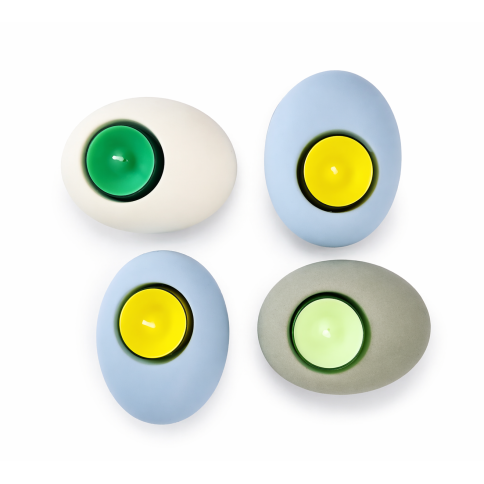 Pebble tealight holder with candles A FUTURE PERFECT, top view
