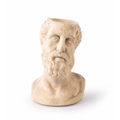 Statuette HIPPOCRATES grey - pencil holder / candle holder / plant pot, A FUTURE PERFECT, front view