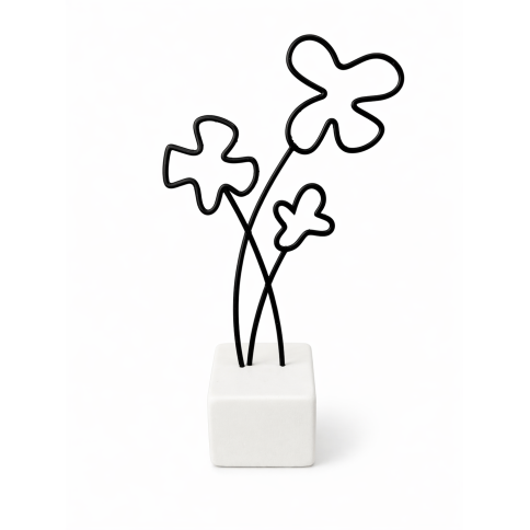 Petite Sculpture Décorative Flowers AFP, vu de face