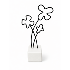 Petite Sculpture Décorative Flowers AFP, vu de face