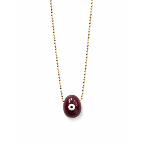 Red Pendentif "Eye Egg" POUPADOU, front view