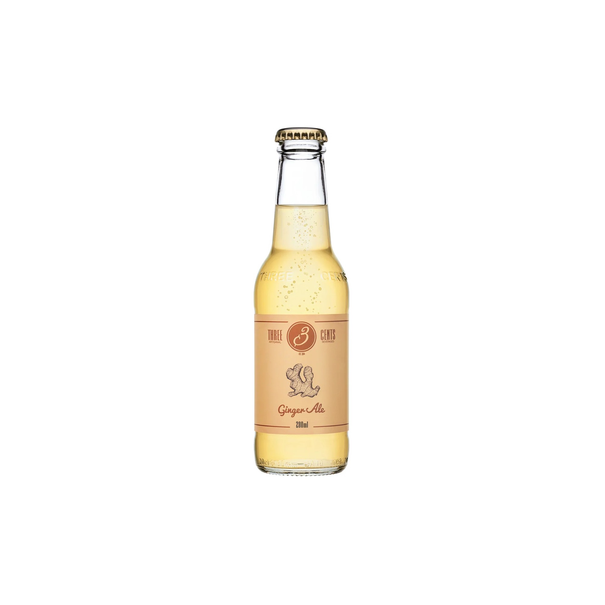 Αναψυκτικό με τζίντζερ "Ginger Ale" 200ml THREE CENTS μπροστινή όψη