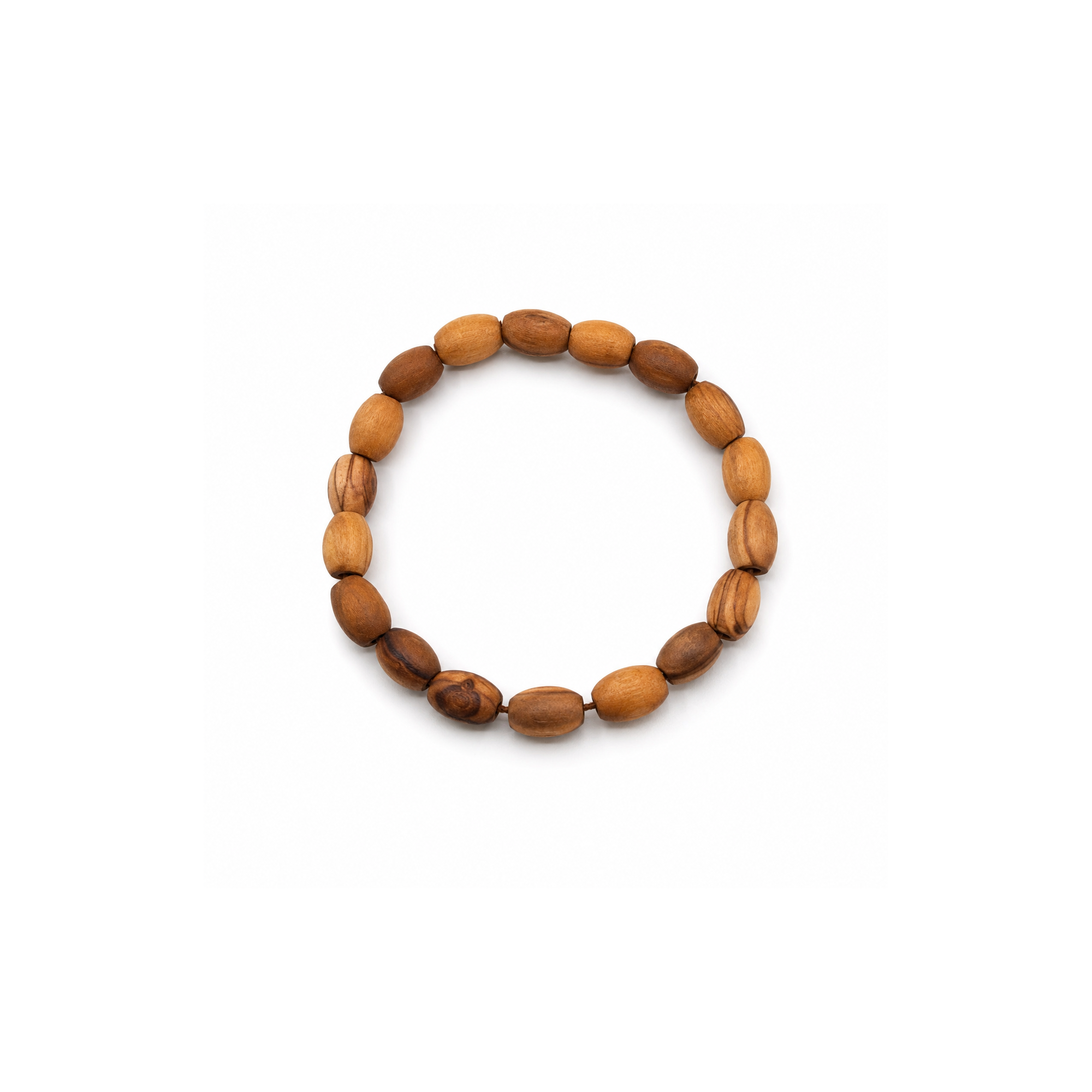 Bracelet au bois d'olivier RIZES CRETE, vu de face