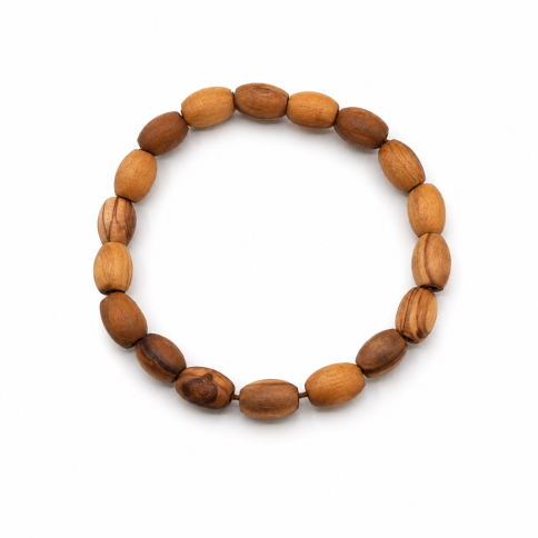Bracelet au bois d'olivier RIZES CRETE, vu de face