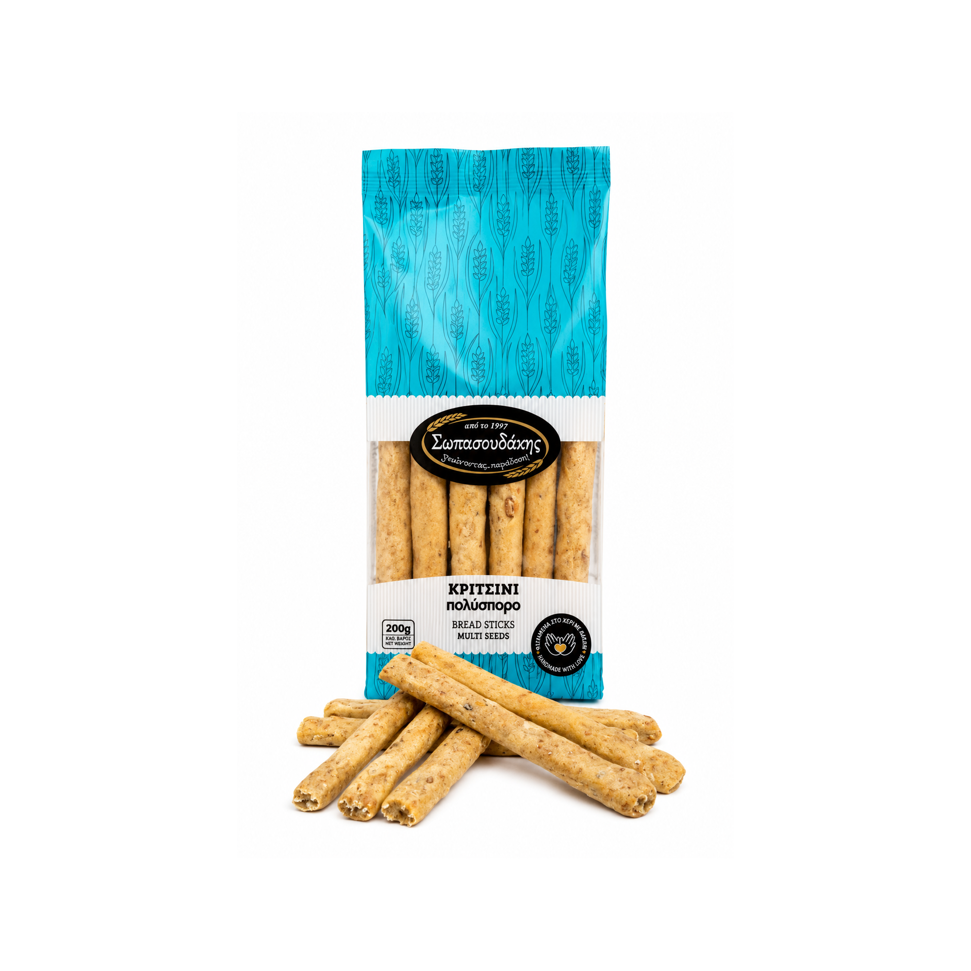 Cretan Mutligrain Breadsticks 200g SOPASOUDAKIS, front view