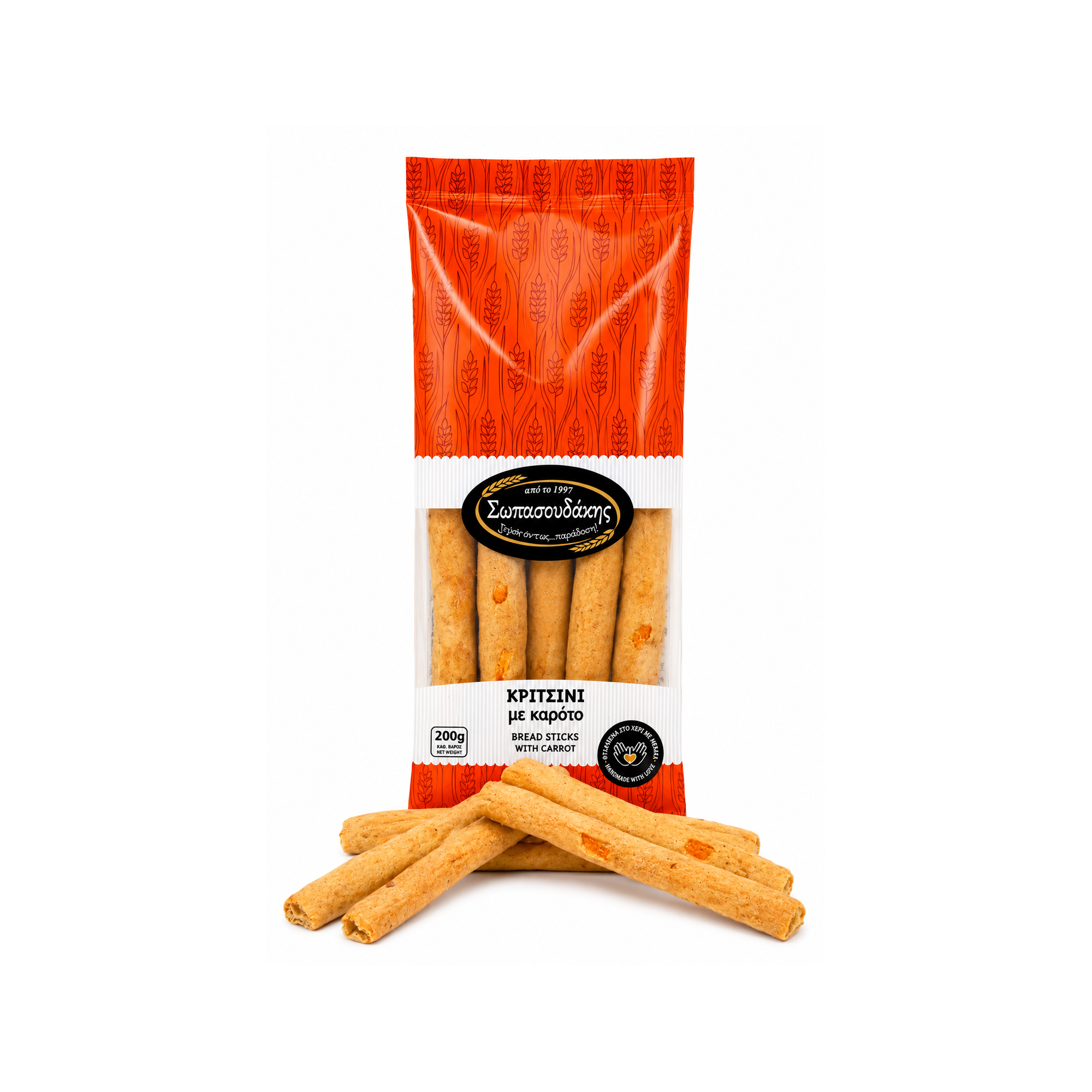 Cretan Carrot Breadsticks 250g SOPASOUDAKIS, front view