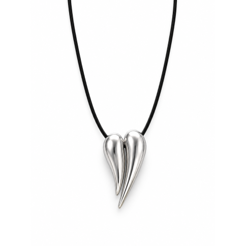 Pendant "Kardia" silver antique close up POUPADOU, front view