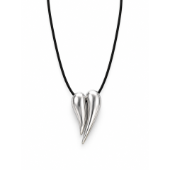 Pendentif "Kardia" plaqué argent antique close up POUPADOU, vu de face