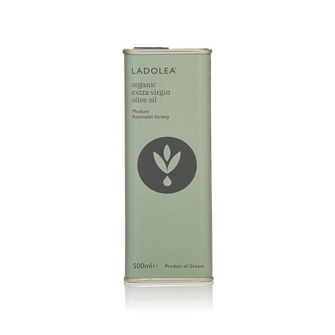 Huile d'olive extra vierge Bio Koroneiki 500ml Ladolea vue de face