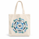 Sac cabas Ecru Greek Sea Treasures- Sardines AHGB, vu de face