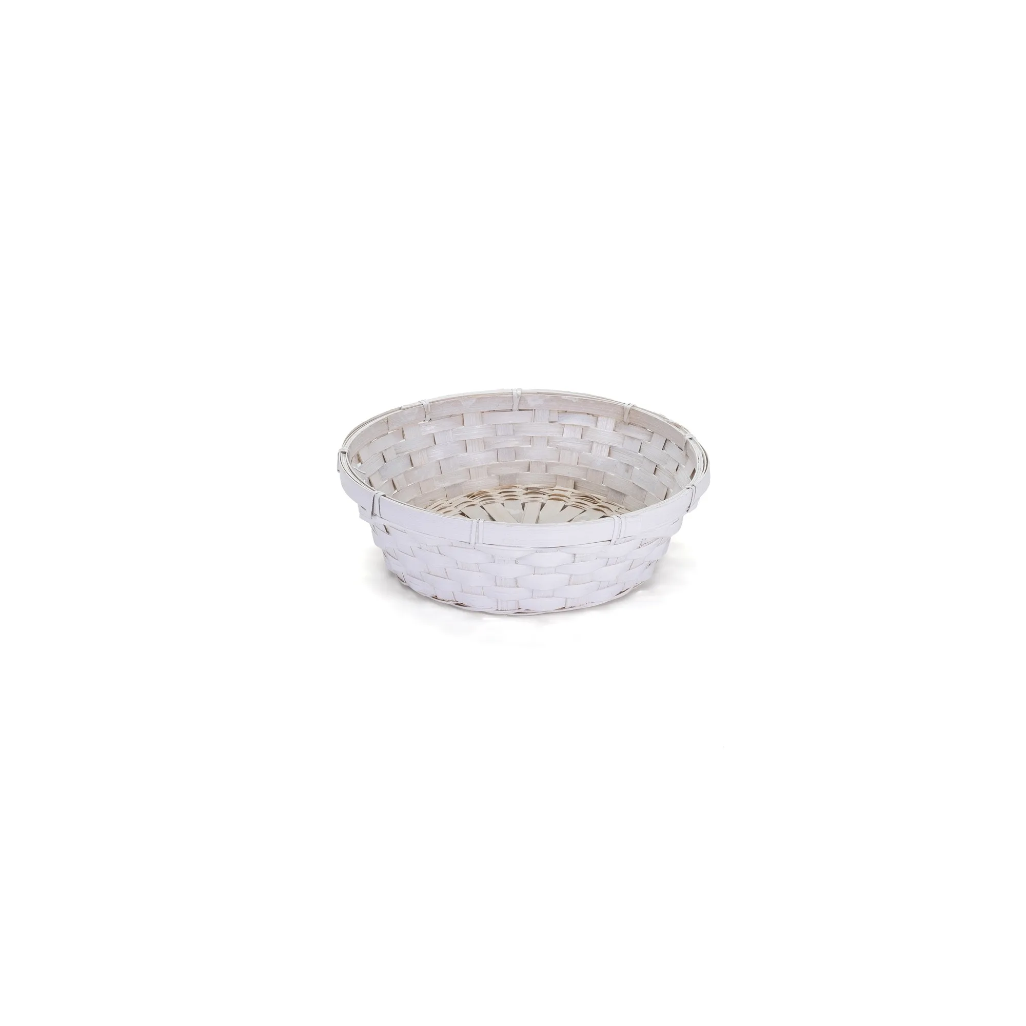 Fill-Your-Own Gift Basket round white natural POUPADOU, front view