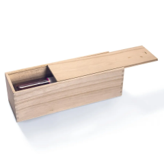 Boîte bouteille en bois neutre à coulisse POUPADOU, vu de haut