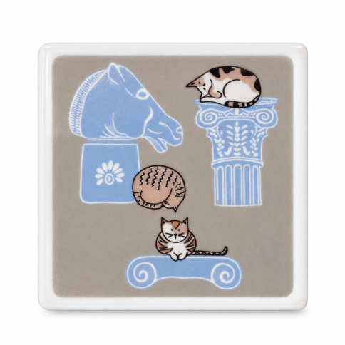 Marble coasters Cats and ruins 4 AHB, front view