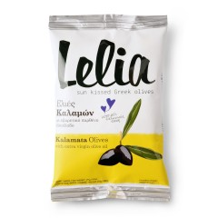 Kalamon Olives with extra virgin olive oil 250g Lelia front view