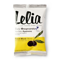 Baked Black Olives with EXtra Virgin Olive Lelia Oil 250g front view